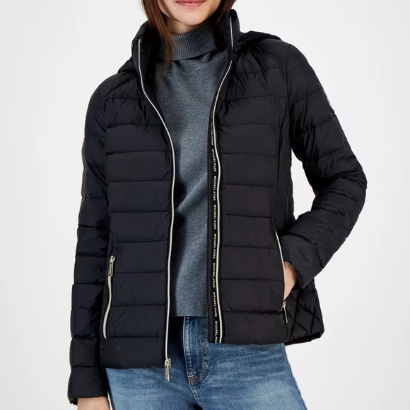 Michael Kors Hooded Packable Down Puffer Coat - Picture 1 of 6